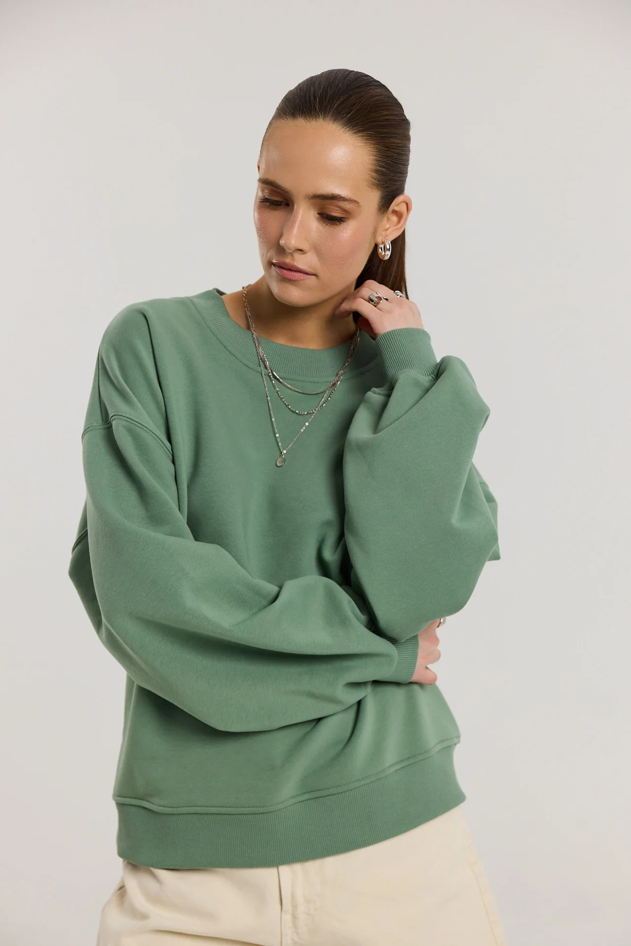 Bluza Boyfriend dark matcha - Image 2
