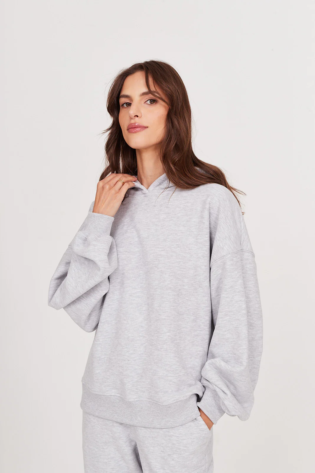 Bluza Boyfriend Hoodie light grey melange - Image 2