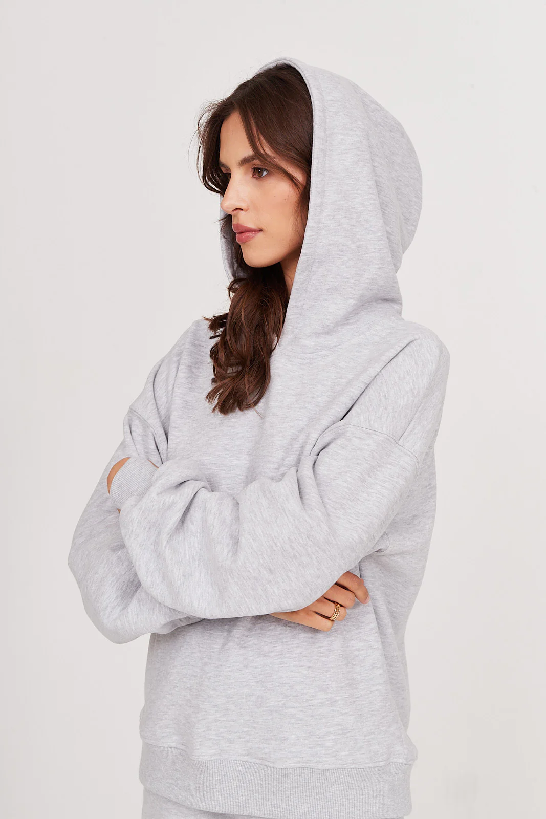 Bluza Boyfriend Hoodie light grey melange - Image 3