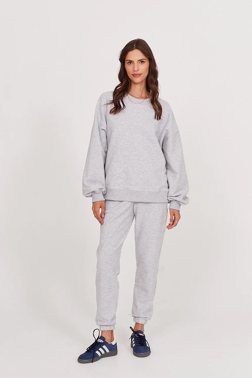 Bluza Boyfriend light grey melange - Image 2