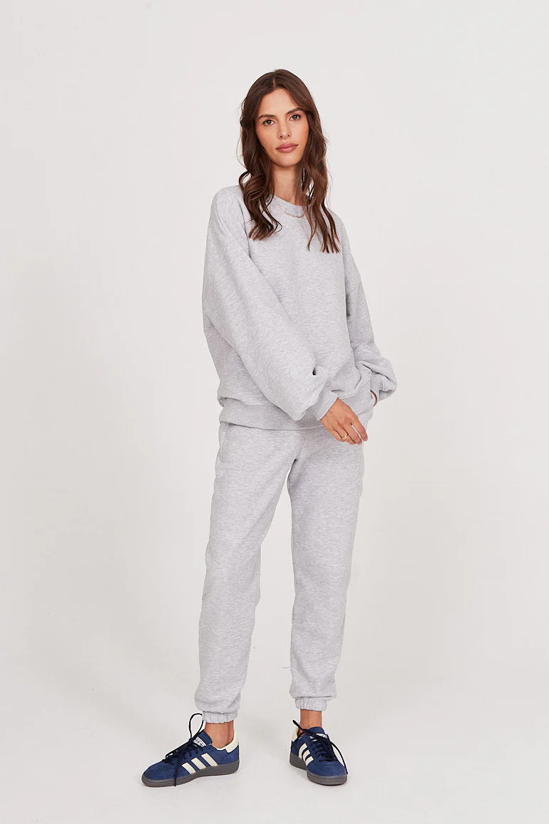 Bluza Boyfriend light grey melange - Image 5