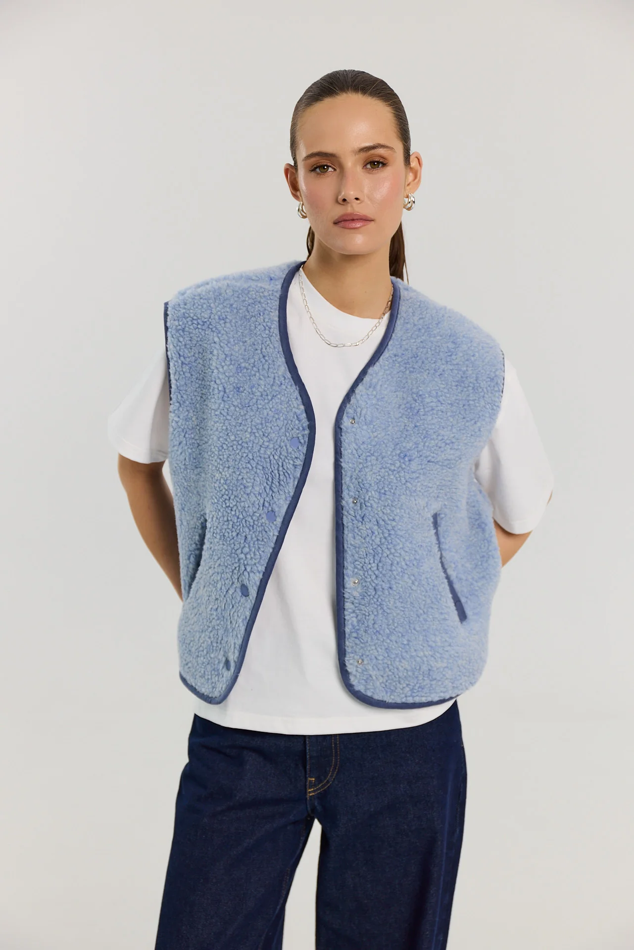 Kamizelka Eliot merino powder blue - Image 2