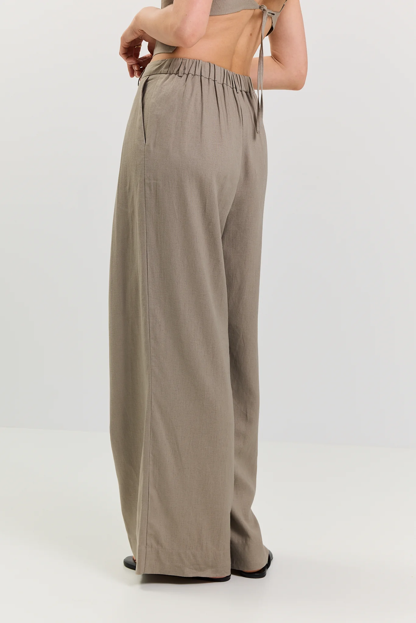 Spodnie Palazzo linen beige - Image 4
