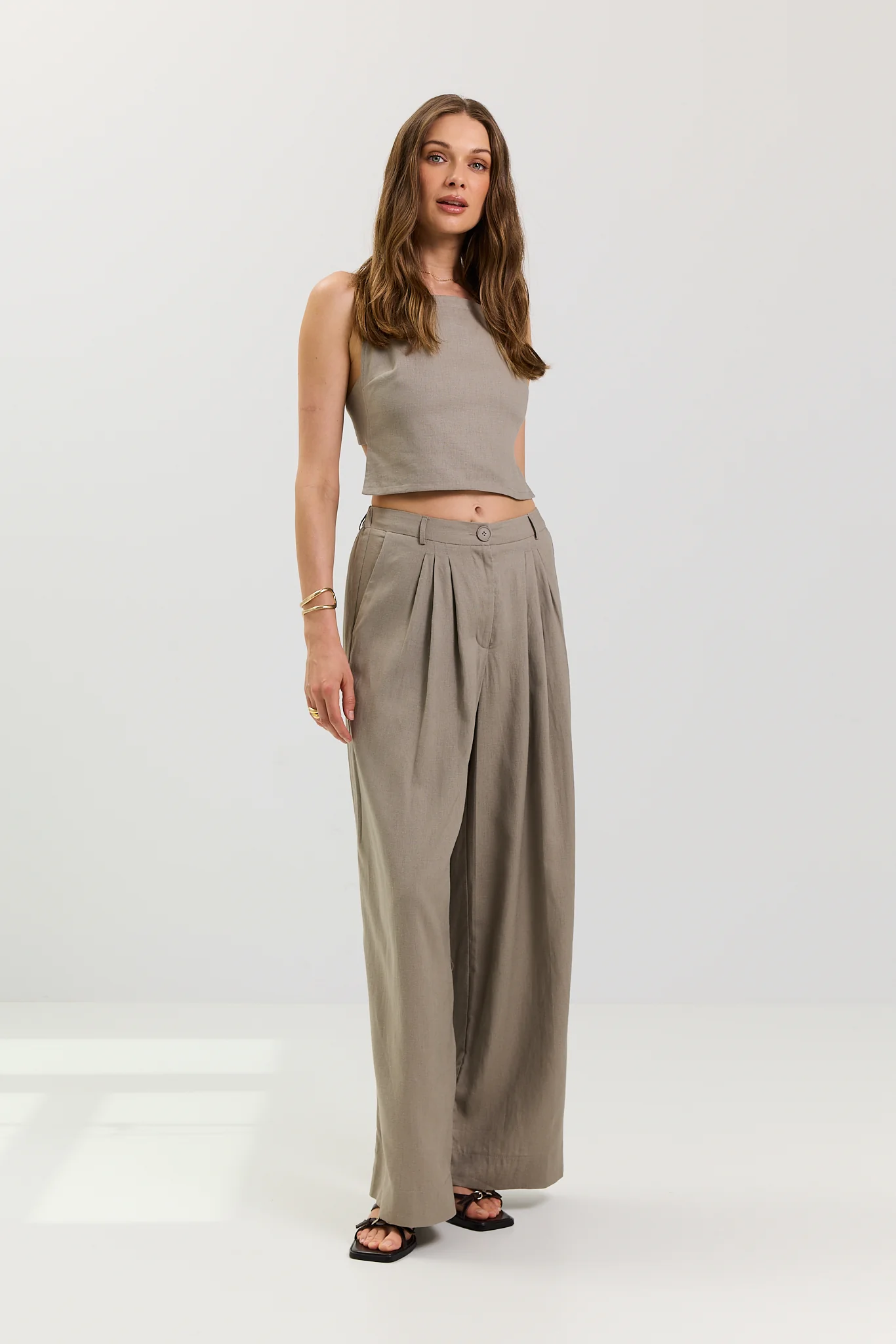 Spodnie Palazzo linen beige - Image 7