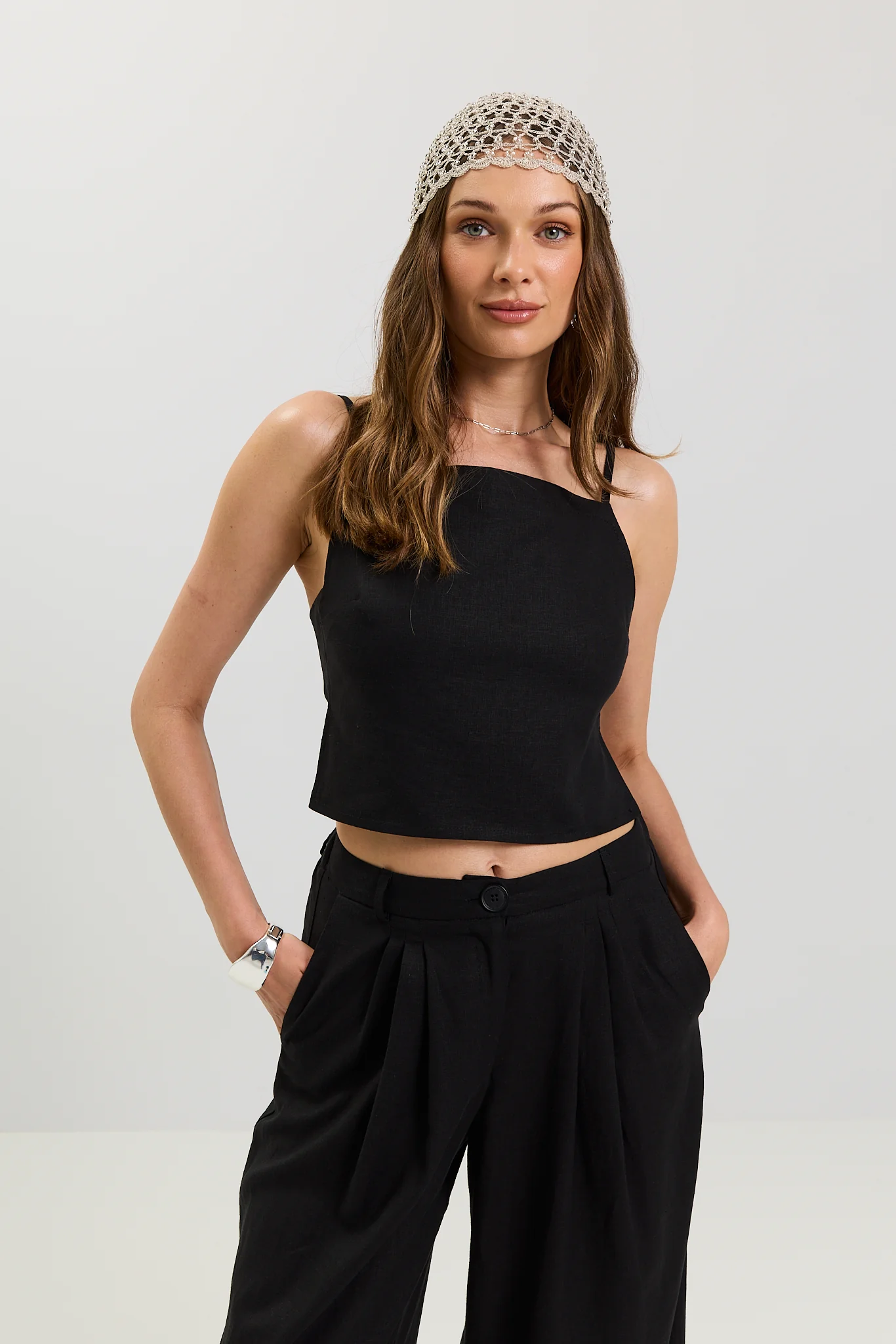 Spodnie Palazzo linen black - Image 7