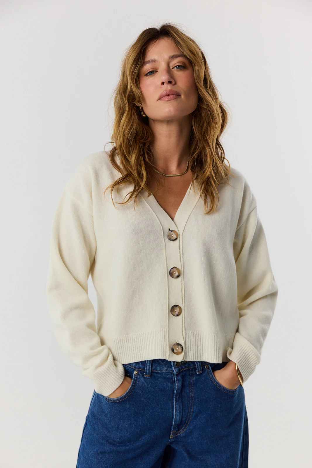 Sweter kardigan Miley cream - Image 2