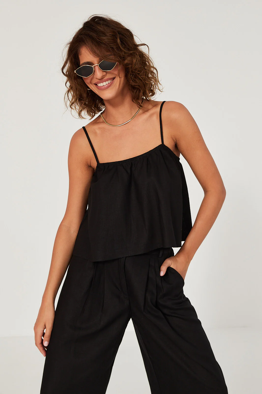Top Ellie linen black - Image 2